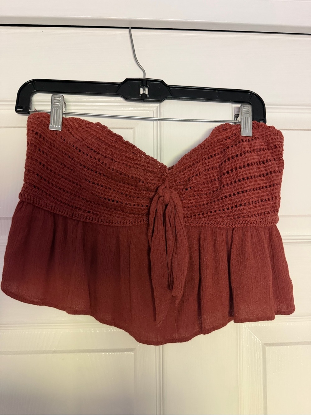 American Eagle Rust Boho Strapless Top